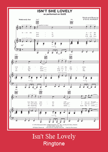 Isn't She Lovely Ringtone Descărcați gratuit