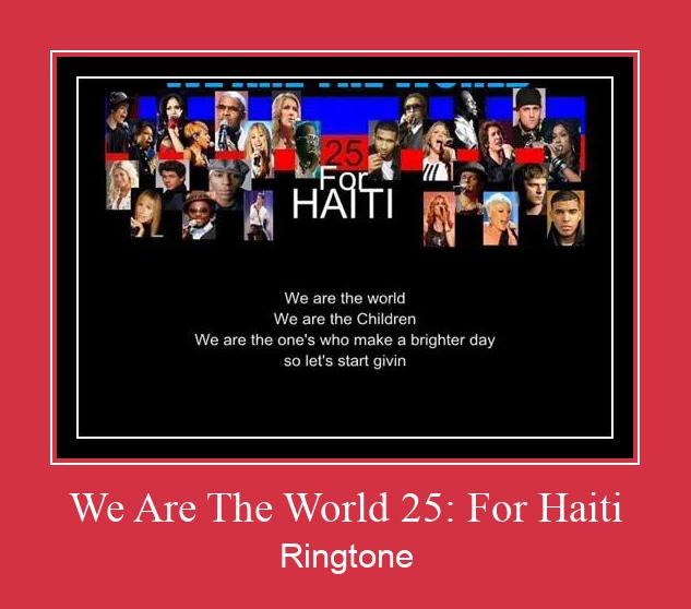 We Are The World 25: For Haiti 벨소리 다운로드 무료