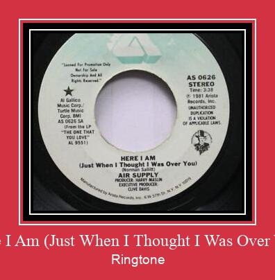 Here I Am (Just When I Thought I Was Over You) Téléchargement de sonnerie GRATUIT