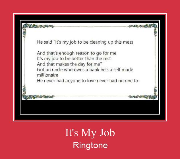 It's My Job Ringtone Muat turun percuma.