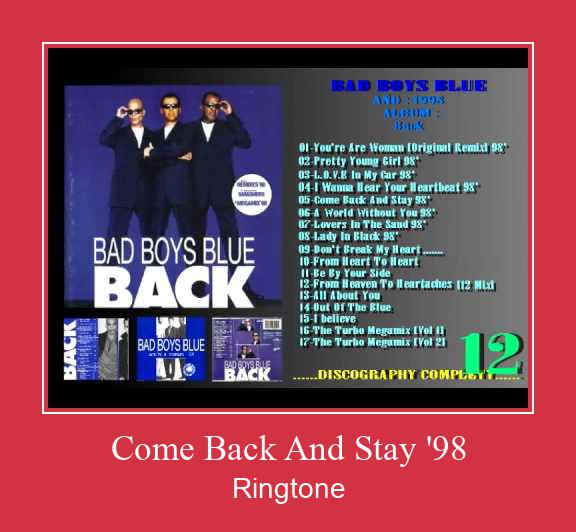 Come Back And Stay '98 Ringtone تنزيل مجاني
