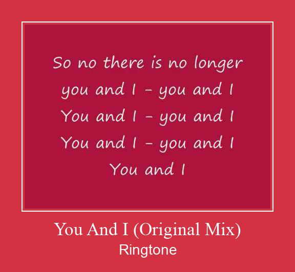 You And I (Original Mix) צלצול הורד חינם